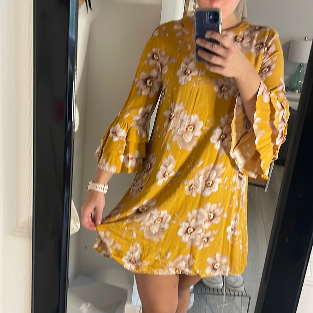 Jodifl yellow floral dress small